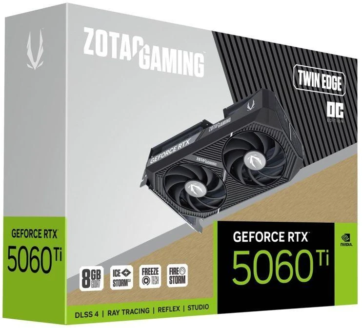 ZOTAC GAMING GeForce RTX 5060 Ti Twin Edge OC 8GB vaizdo plokštė