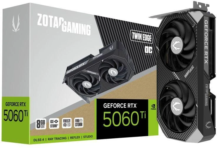 ZOTAC GAMING GeForce RTX 5060 Ti Twin Edge OC 8GB vaizdo plokštė