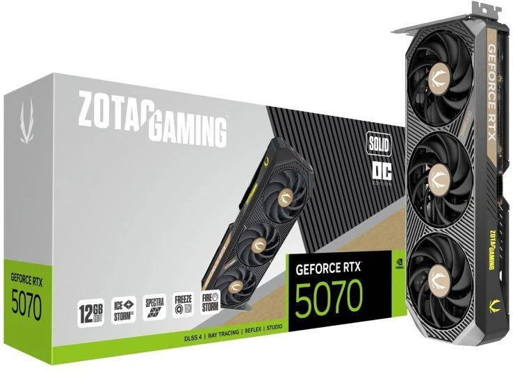 Vaizdo plokštė Zotac GAMING GeForce RTX 5070 SOLID OC NVIDIA 12 GB GDDR7
