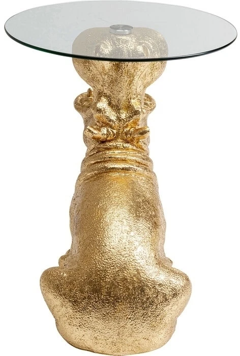 Žurnalinis staliukas HIPPO 48 CM, aukso sp., stiklinis stalviršis