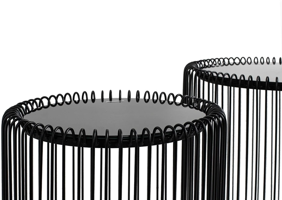 Žurnalinių staliukų rinkinys WIRE 44CM, juodas