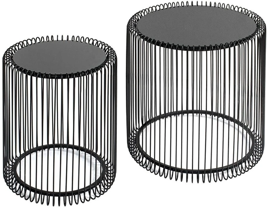 Žurnalinių staliukų rinkinys WIRE 44CM, juodas