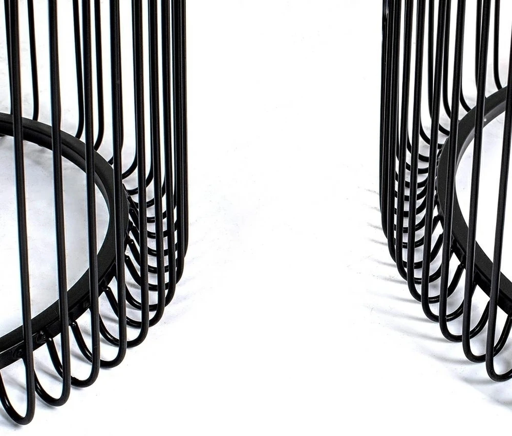 Žurnalinių staliukų rinkinys WIRE 44CM, juodas