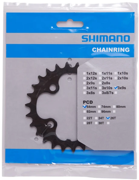 Priekinio bloko žvaigždė Shimano Deore M590 26T 9 pavarų