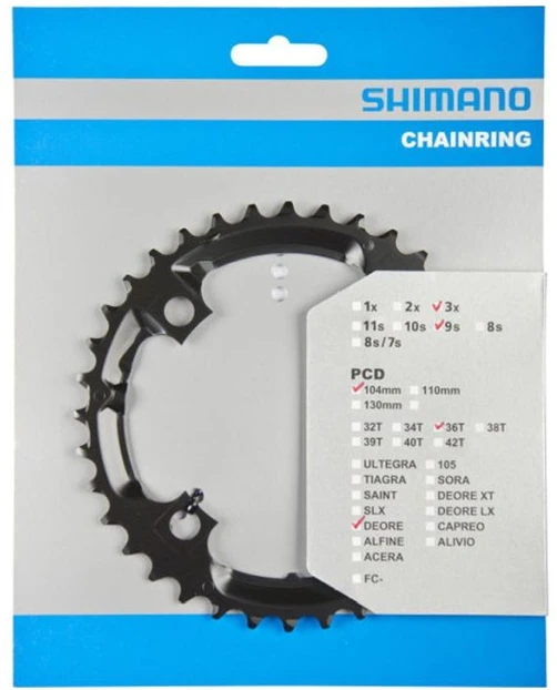 Švaistiklių žvaigždė Shimano 36T Deore FC-M590 Juodas