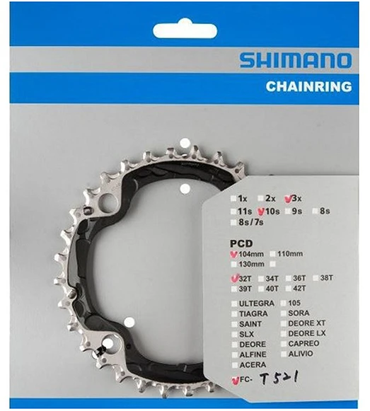 Žvaigždė Shimano 32T­AE Juodas Deore FC­T521