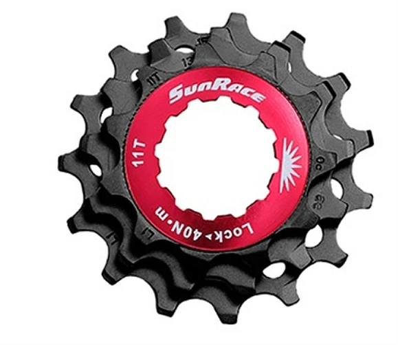 Galinių žvaigždučių komplektas SunRace SPCS12 10-12-14T 12 greičių su užraktu juodas