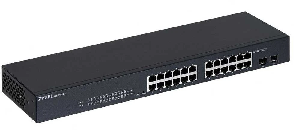 ZYXEL GS1900-24 V2, 24-PORT GBE L2 SMART SWITCH, RACKMOUNT, FANLESS (5Y WARRANTY)