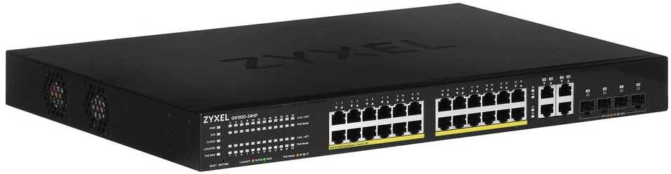 Šakotuvas ZYXEL GS1920-24HPV2, 28 prievadų išmanusis valdomas POE komutatorius, 24 gigabitų vario POE ir 4 gigabitų dviejų asmenų, hibridinis režimas, autonominis arba „Nebulaflex“ debesis, 375 vatų POE (5 metų garantija)