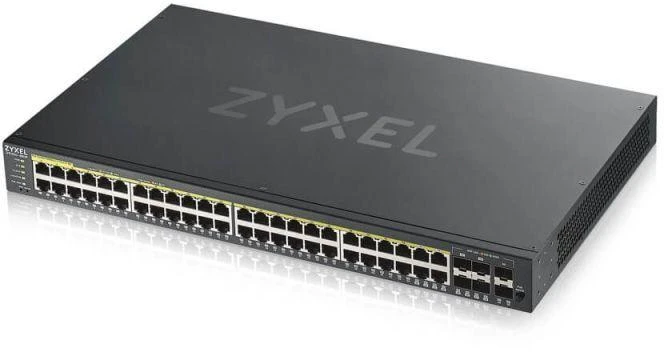 Ausinės Zyxel GS1920-48HP 50 prievadų „PoE“ (PoE+: 48) 375W valdomas gigabitinis komutatorius