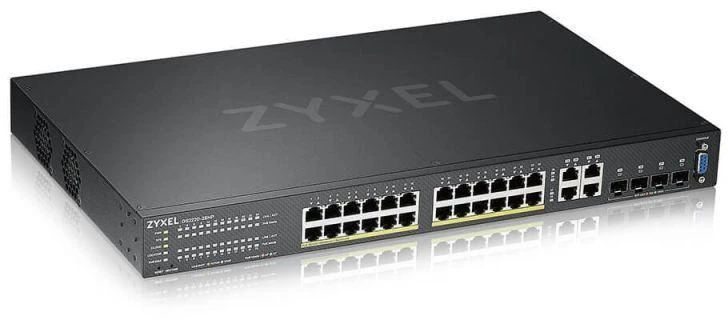 ZYXEL GS2220-28HP, ES REGIONAS, 24 PRIEVADŲ GBE L2 POE KOMUTATORIUS SU GBE UPLINK (1 METŲ NCC PRO PACK LICENCIJA) (5 METŲ GARANTIJA)
