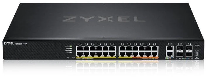 Šakotuvas Zyxel XGS2220-30HP 30 prievadų „PoE“ jungiklis (PoE+: 16; PoE++: 10), 400 W, valdomas, „Gigabit/10G“