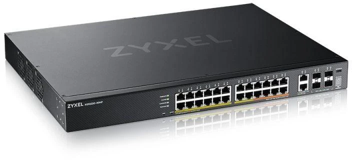 Šakotuvas Zyxel XGS2220-30HP 30 prievadų „PoE“ jungiklis (PoE+: 16; PoE++: 10), 400 W, valdomas, „Gigabit/10G“