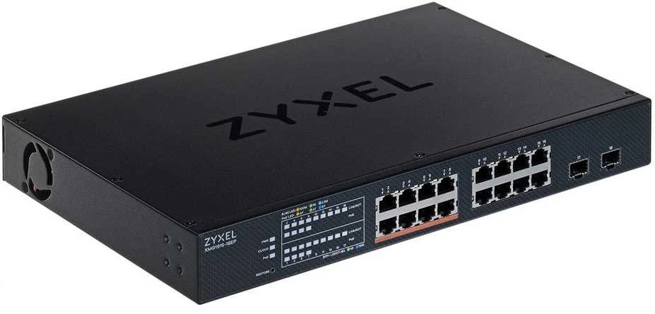 Šakotuvas ZYXEL XMG1915-18EP, 16 prievadų 2,5 GBE, 2 SFP+, 8 POE++ 180 W išmanusis komutatorius, hibridinis režimas, autonominis arba „Nebulaflex“ debesis (5 metų garantija)