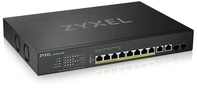 Šakotuvas Zyxel XS1930-12HP-ZZ0101F tinklo komutatorius Valdomas L3 10G Ethernet (100/1000/10000) Juoda Maitinimas per Eternetą (PoE)