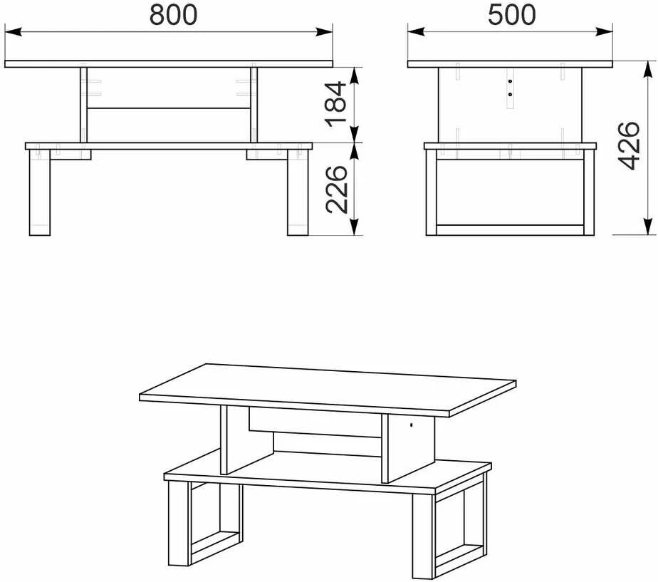 Žurnalinis stalas KOMPANIT "LOFT-2"