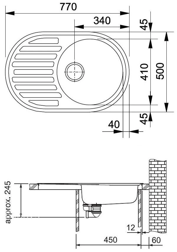 Granitinė plautuvė Franke Ronda, ROG 611, užkemšamas ventilis, rusvai gelsvas