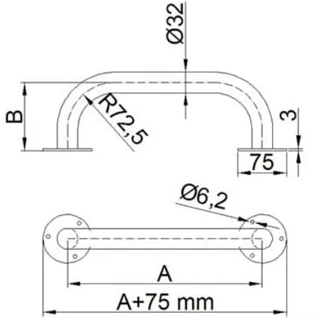 Atrama Corrado, stacionari, 400/102 cm, nerūdijančio pieno