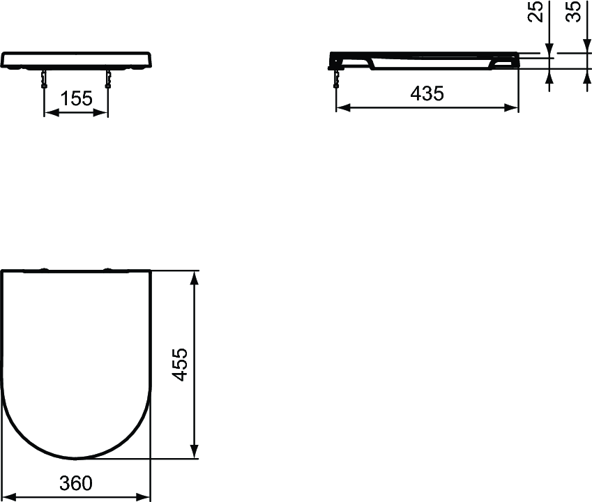 Dangtis WC Ideal Standard Atelier, Blend Curve