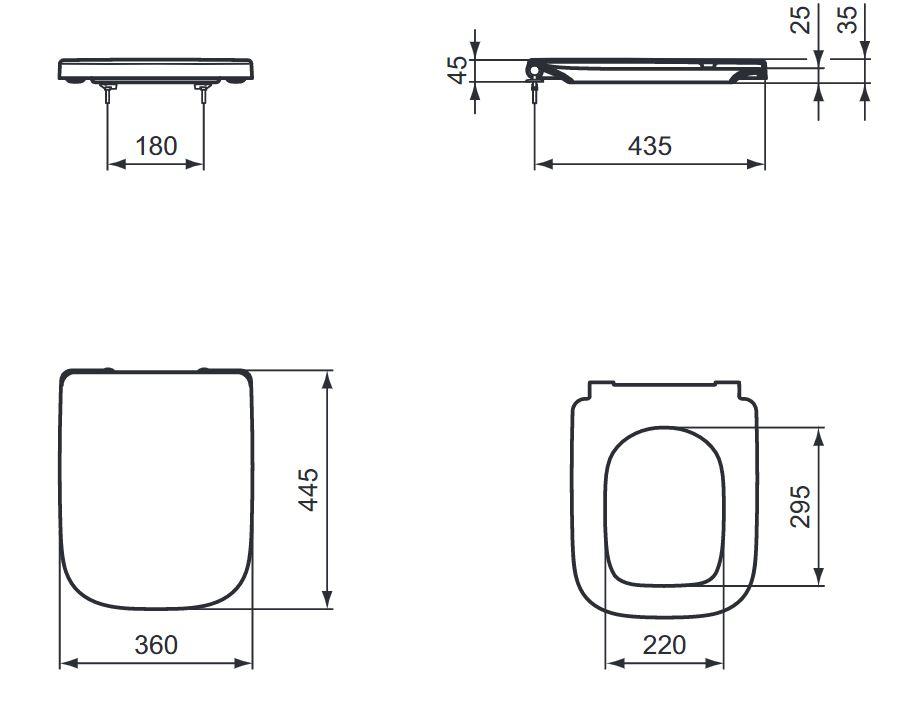 Dangtis WC Ideal Standard i.life A, Soft Close, lengvai nuimamas