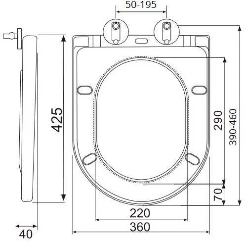 Dangtis WC SAT Brevis, lėtai nusileidžiantis