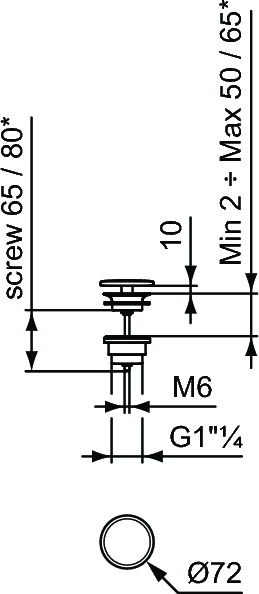 Praustuvo sifono vožtuvas Ideal Standard, Baltas