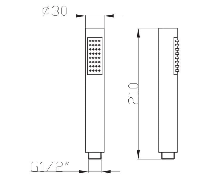 Dušo galvutė Optima, OPS020 Stick, vienos funkcijos, Ø30 mm