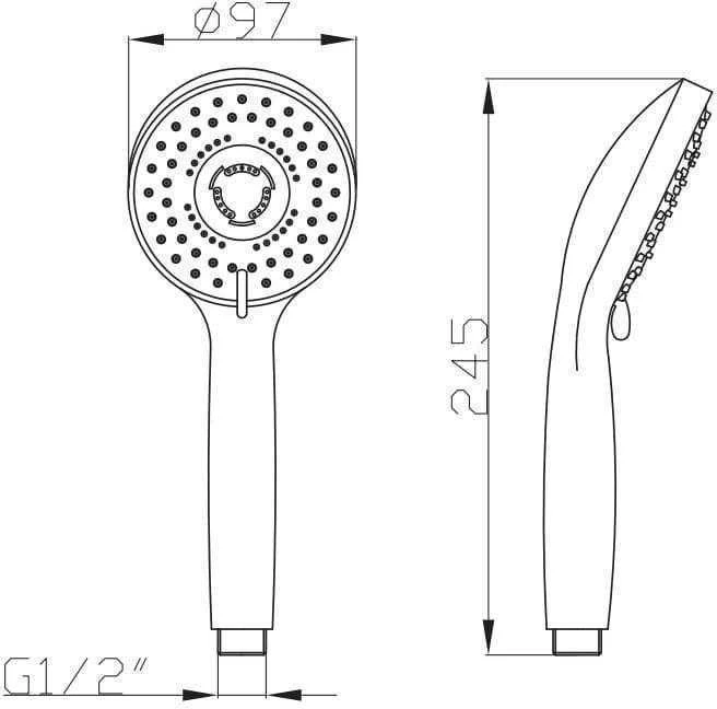 Dušo galvutė SAT, trijų funkcijų, Ø100 mm