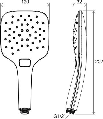 Dušo galvutė Ravak Air, 3 funkcijų (chromas,120 mm) 958.00