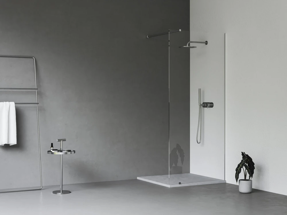 Dušo kabina Ravak Walk-In Wall, 100x80-120 Walk-In Wall Set 100, chromas+stiklas Transparent
