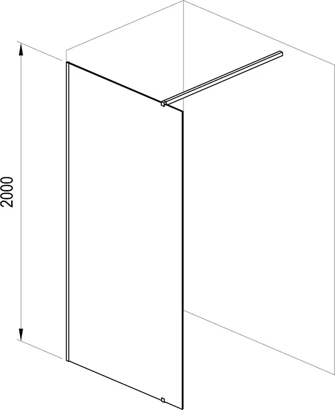 Dušo kabina Ravak Walk-In Wall, 90x80-120 Walk-In Wall Set 90, juoda+stiklas Transparent