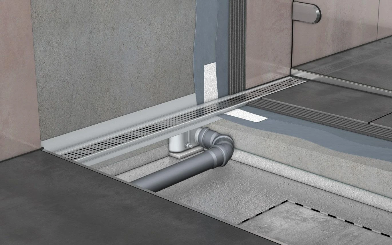 Dušo latako korpusas Aco ShowerDrain C, 65 mm su vertikaliu flanšu, 885 mm