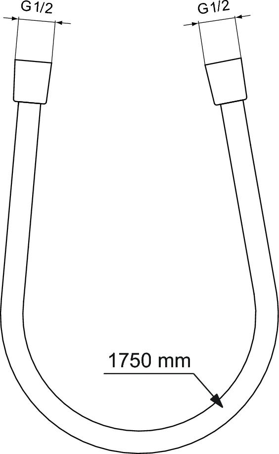 Dušo žarna Ideal Standard IdealRain, 175 cm, Silk Juodas juoda matinė