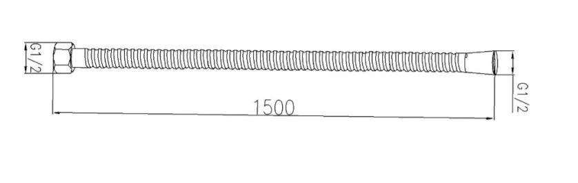 Dušo žarna Optima, S-LINE, 150cm, metalinė rifliuota