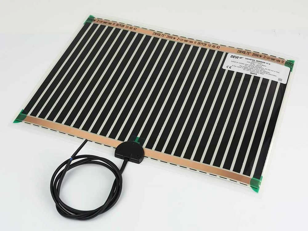 Elektrinio šildymo kilimėlis Devi, DEVIfoil Mirror, 0.3x0.4 m 17.5W veidrodžiams