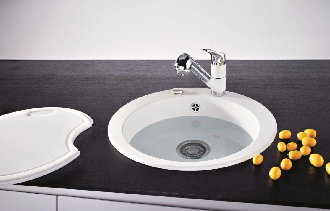 Granitinė plautuvė Franke Ronda, ROG 610-41, ekscentrinis ventilis, Onyx
