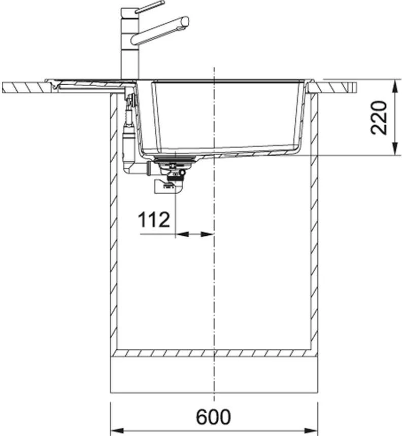 Granitinė plautuvė Franke Urban, UBG 611-78 XL, juoda matinė