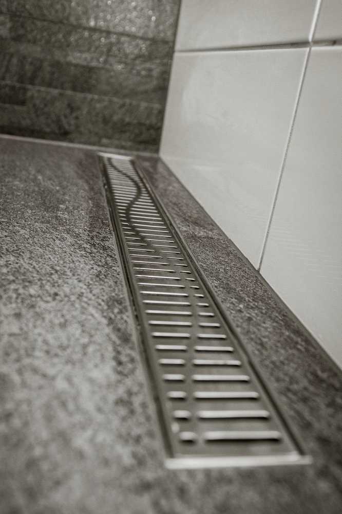 Grotelės dušo latakui ACO ShowerDrain C, Wave, 785 mm