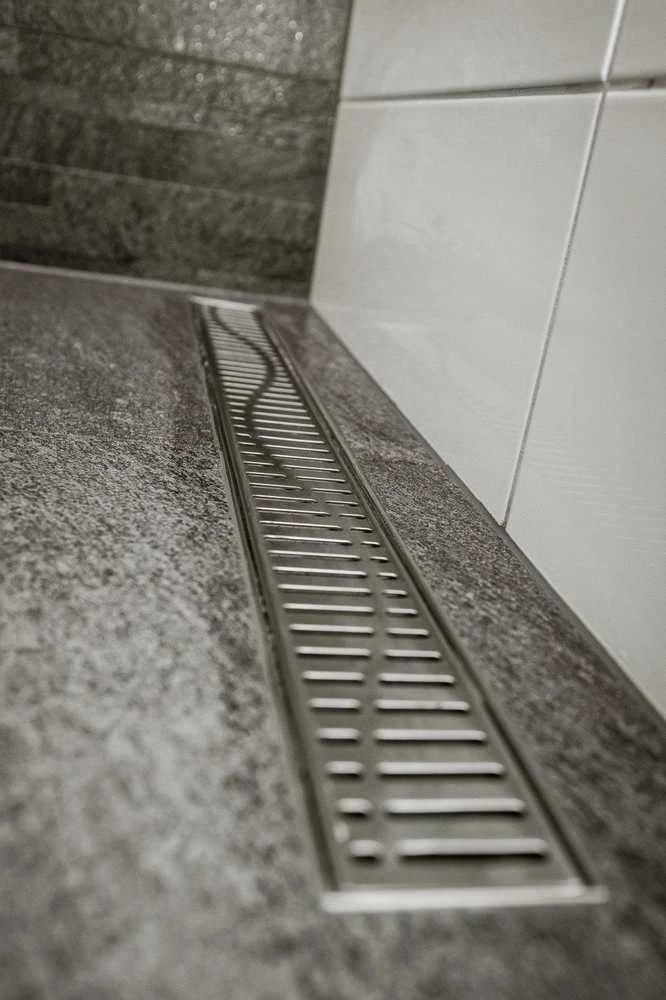Grotelės dušo latakui ACO ShowerDrain C, Wave, 885 mm