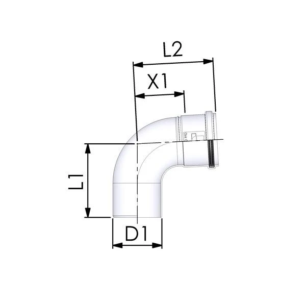 Spiroflex Vienguba kamino alkūnė Cox Geelen CoxDENS PP, d60, 87°