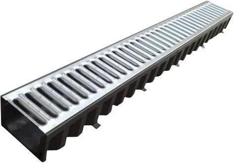 Lauko latakas Aco, Hexaline su cinkuotomis grotelėmis, 100 cm