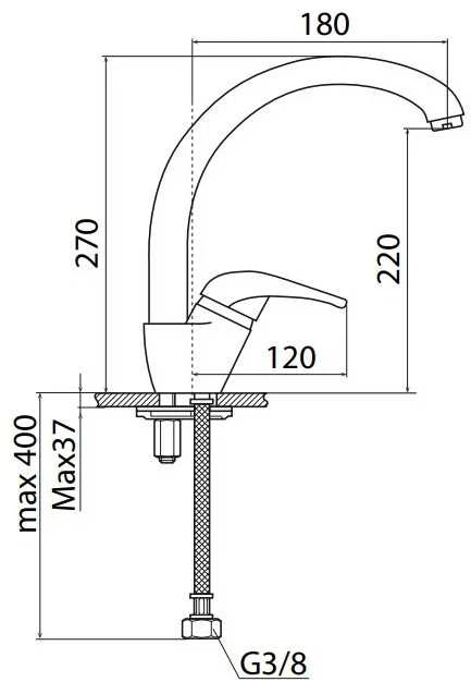 Plautuvės maišytuvas S-Line Pro, SL281, aukštu čiaupu