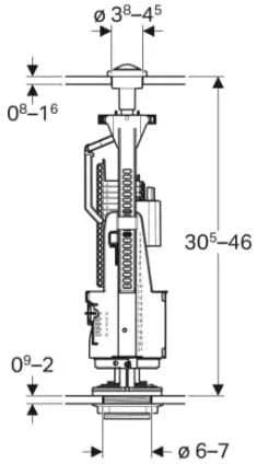 Vandens nuleidimo mechanizmas Geberit 136909212