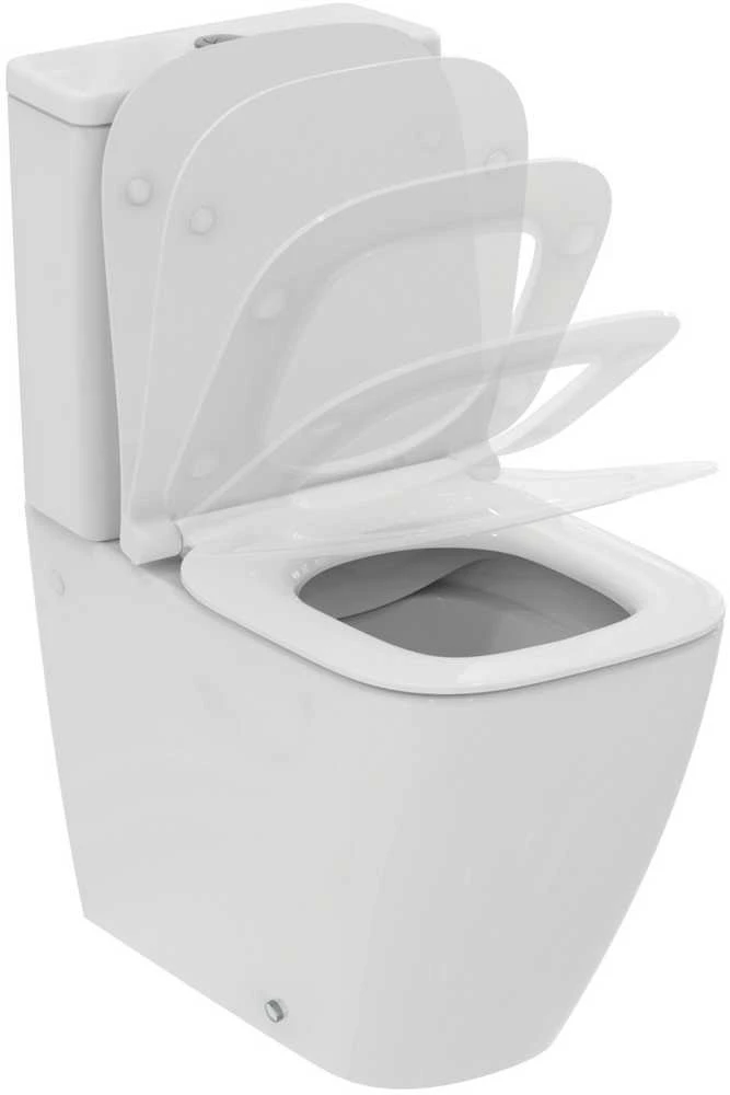 Pastatomas WC Ideal Standard, i.life S RimsLS+ su bakeliu ir lėtai nusileidžiančiu Slim dangčiu