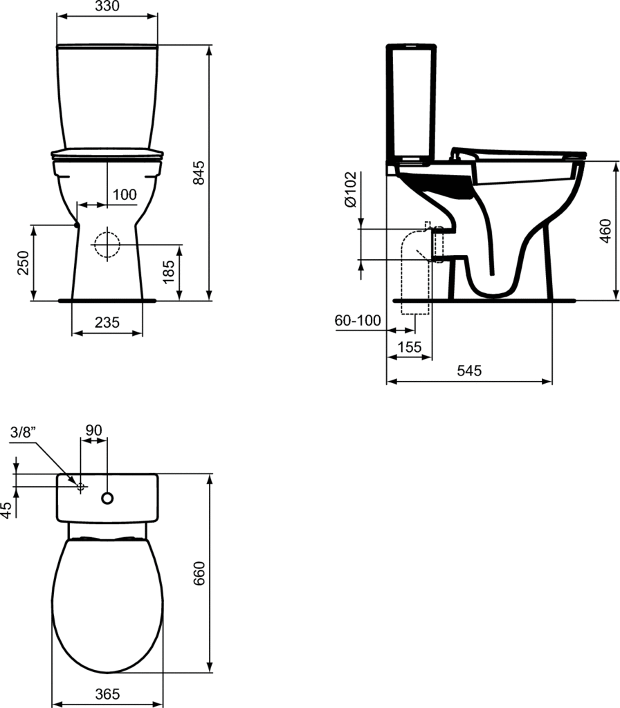 Pastatomo WC Ideal Standard puodas, Eurovit, paaukštintas (be bakelio)