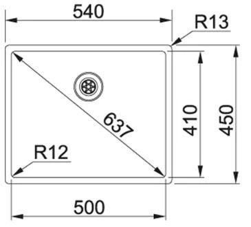 Plautuvė FRANKE BXX 210/110-50 su ventiliu, 127.0374.206