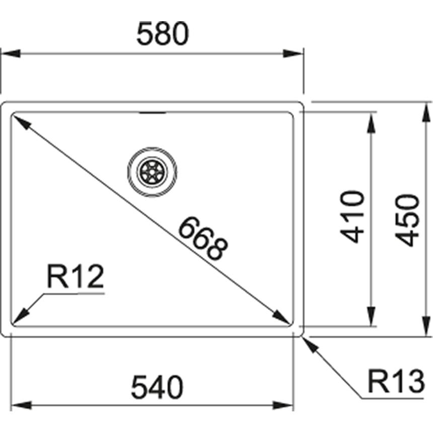Plautuvė Franke BXX 210/110-54 su ventiliu 127.0372.488