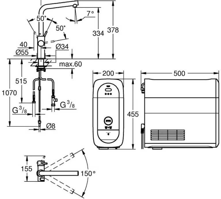 GROHE 31454001 virtuvės maišytuvas Chromas