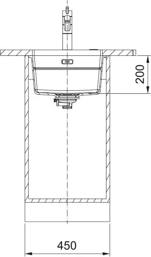 Po stalviršiu montuojama granitinė plautuvė Franke Kubus 2, KNG 110-37, Onyx
