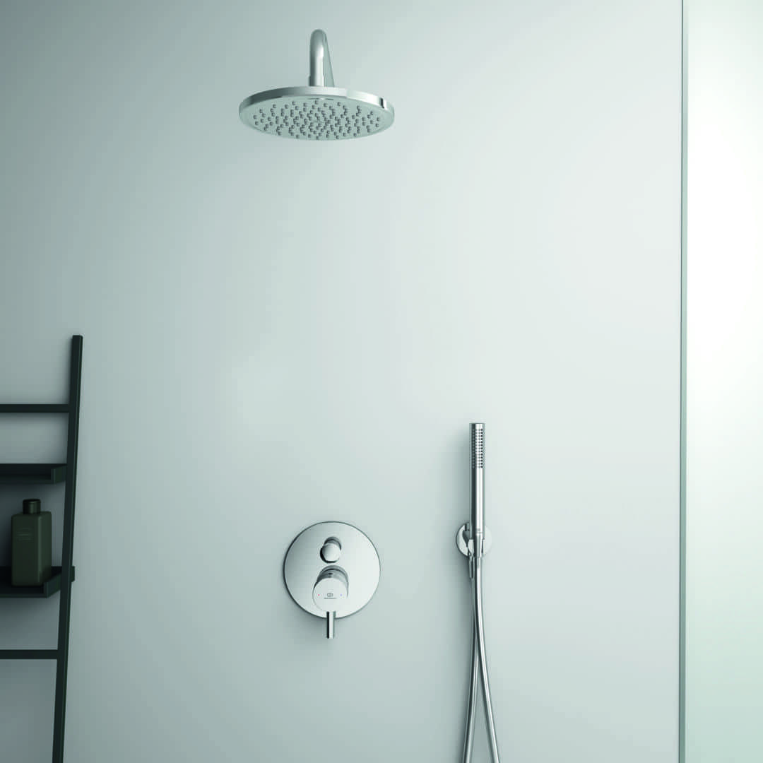 Potinkinis dušo komplektas Ideal Standard Ceraline, su apvalia Ø200 mm galva, chromas